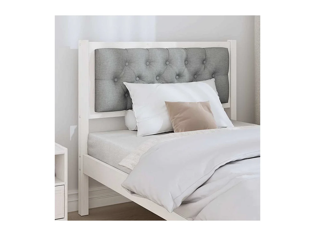 Cabeceira Branco e cinza claro 90 cm Madeira de pinho maciça