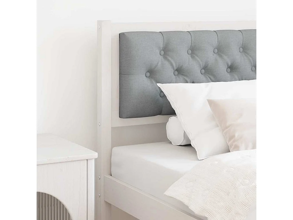 Tête de lit Autre Blanc et gris clair 90 cm Bois massif en pin