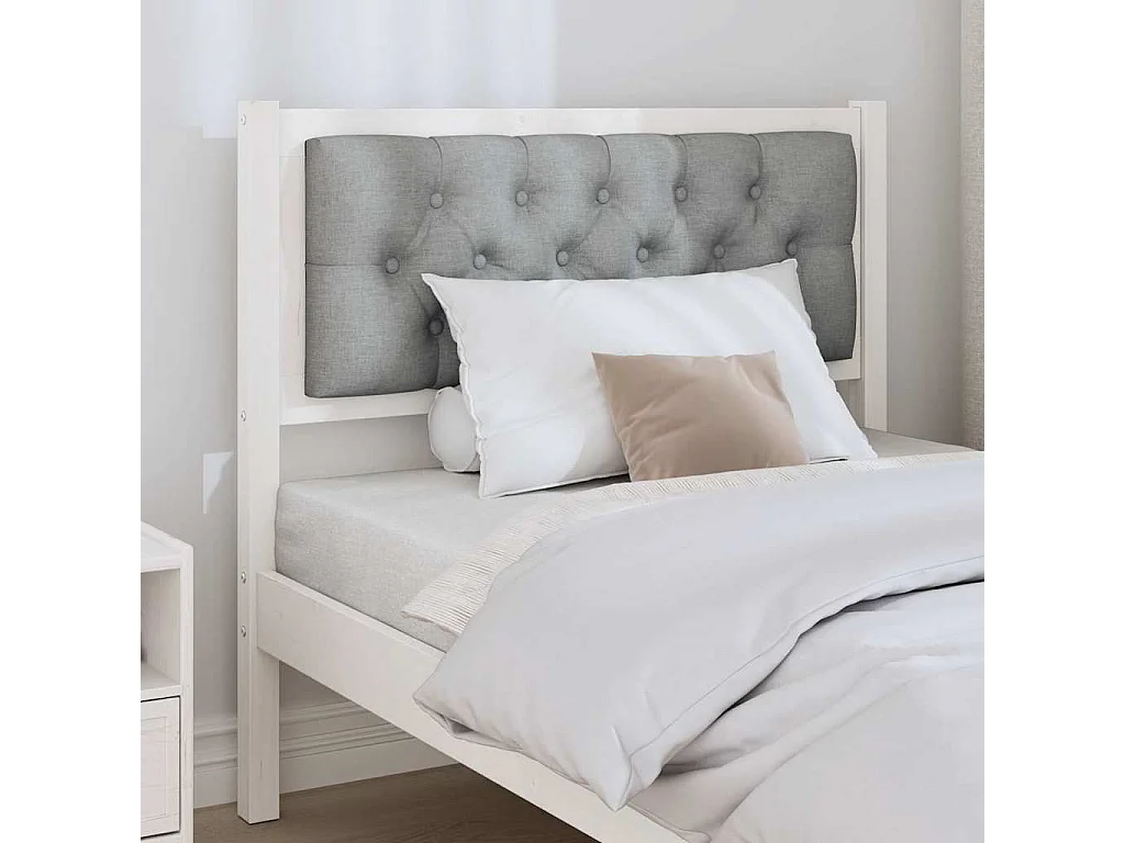 Tête de lit Autre Blanc et gris clair 90 cm Bois massif en pin