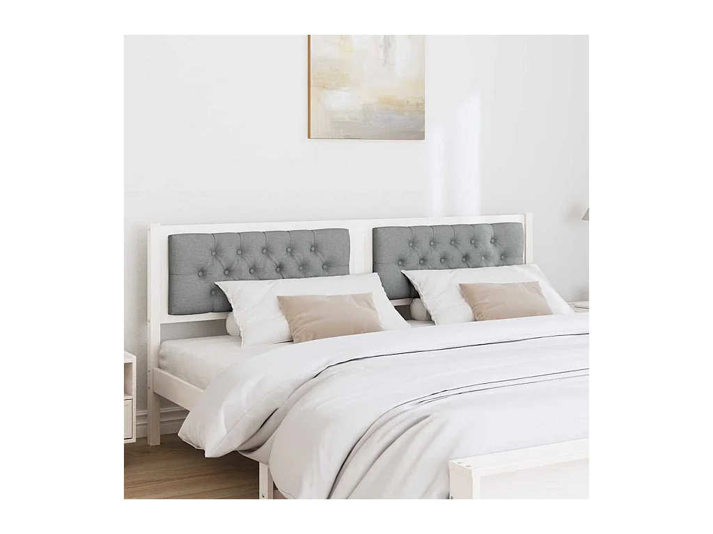 Tête de lit Autre Blanc et gris clair 180 cm Bois massif en pin