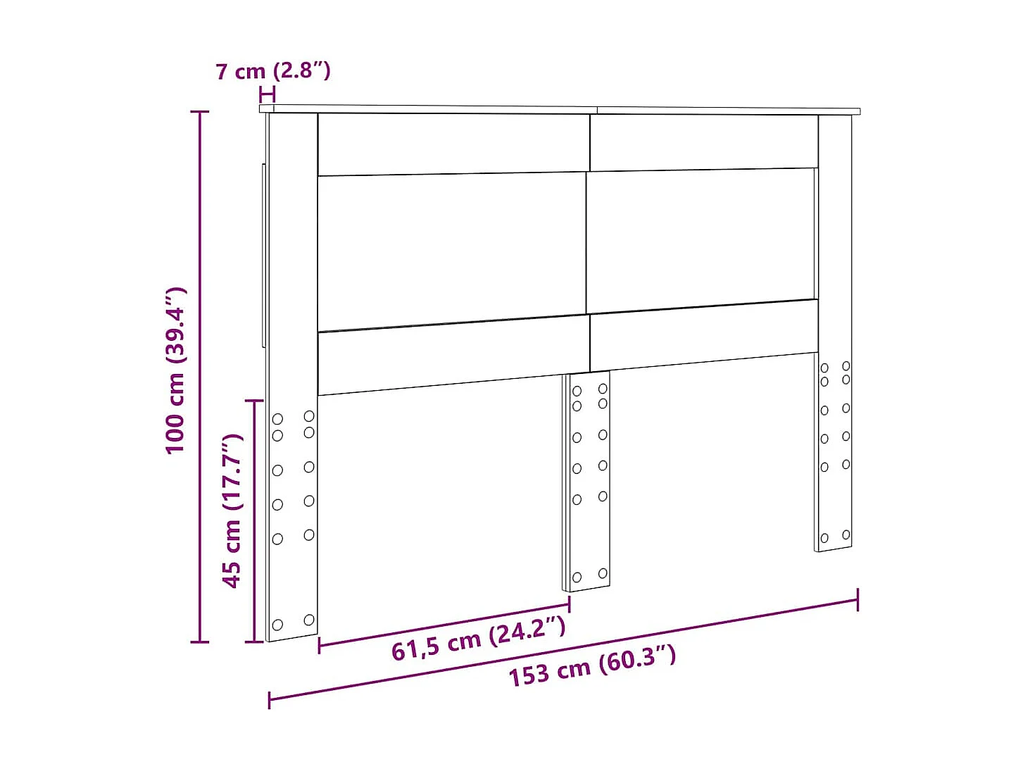 Tête de lit Bois Ancien 150 cm Bois d'ingénierie