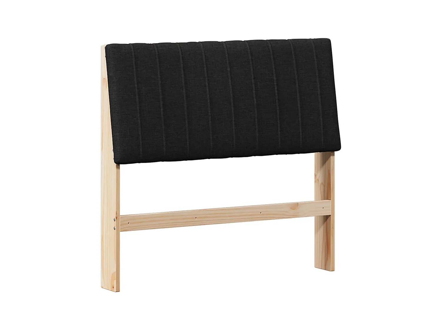 Cabeceira estofada Preto 100 cm Madeira de Pinheiro Sólida