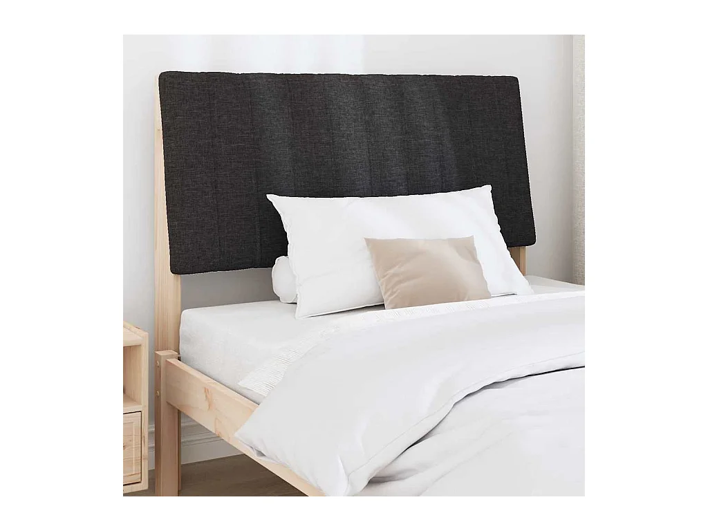 Cabeceira estofada Preto 100 cm Madeira de Pinheiro Sólida