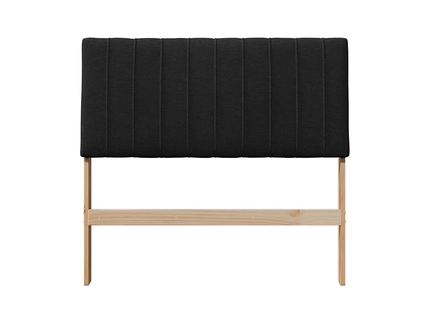 Cabeceira estofada Preto 100 cm Madeira de Pinheiro Sólida
