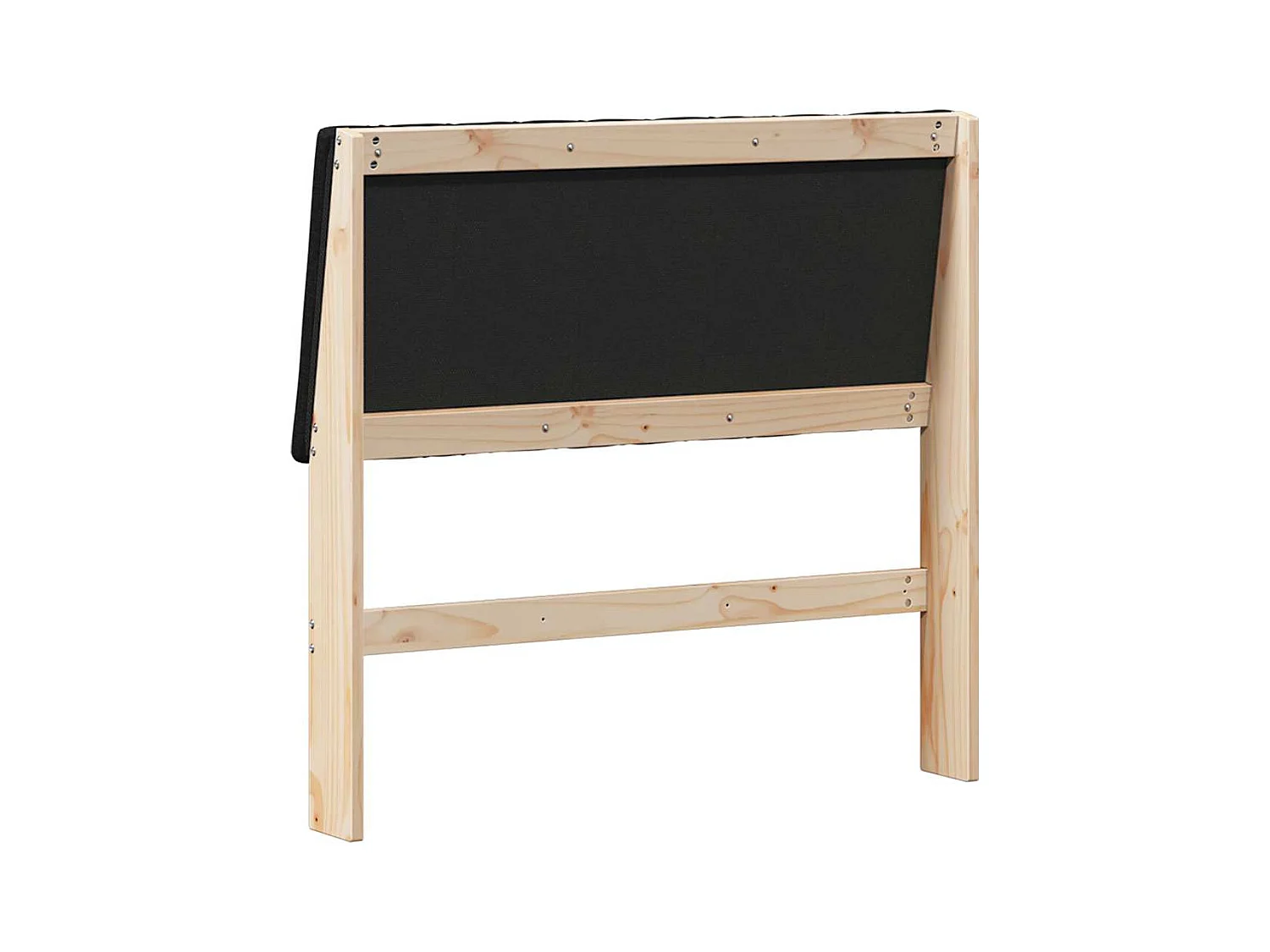 Cabeceira estofada Preto 100 cm Madeira de Pinheiro Sólida