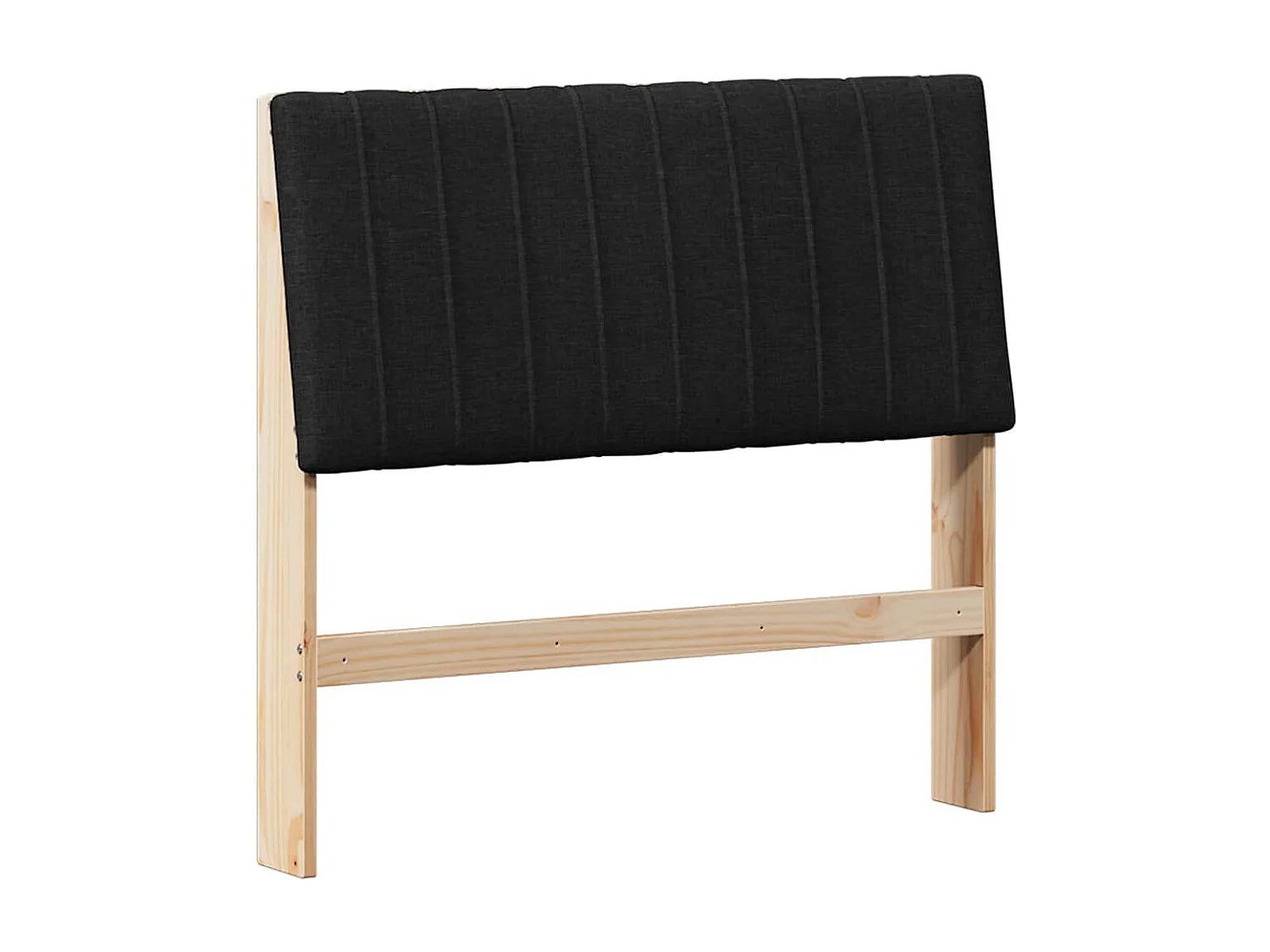 Cabeceira estofada Preto 100 cm Madeira de Pinheiro Sólida