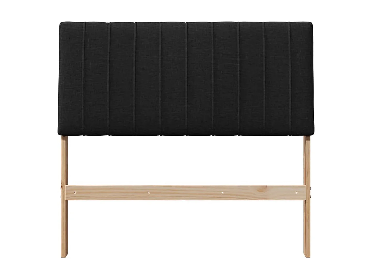 Cabeceira estofada Preto 100 cm Madeira de Pinheiro Sólida