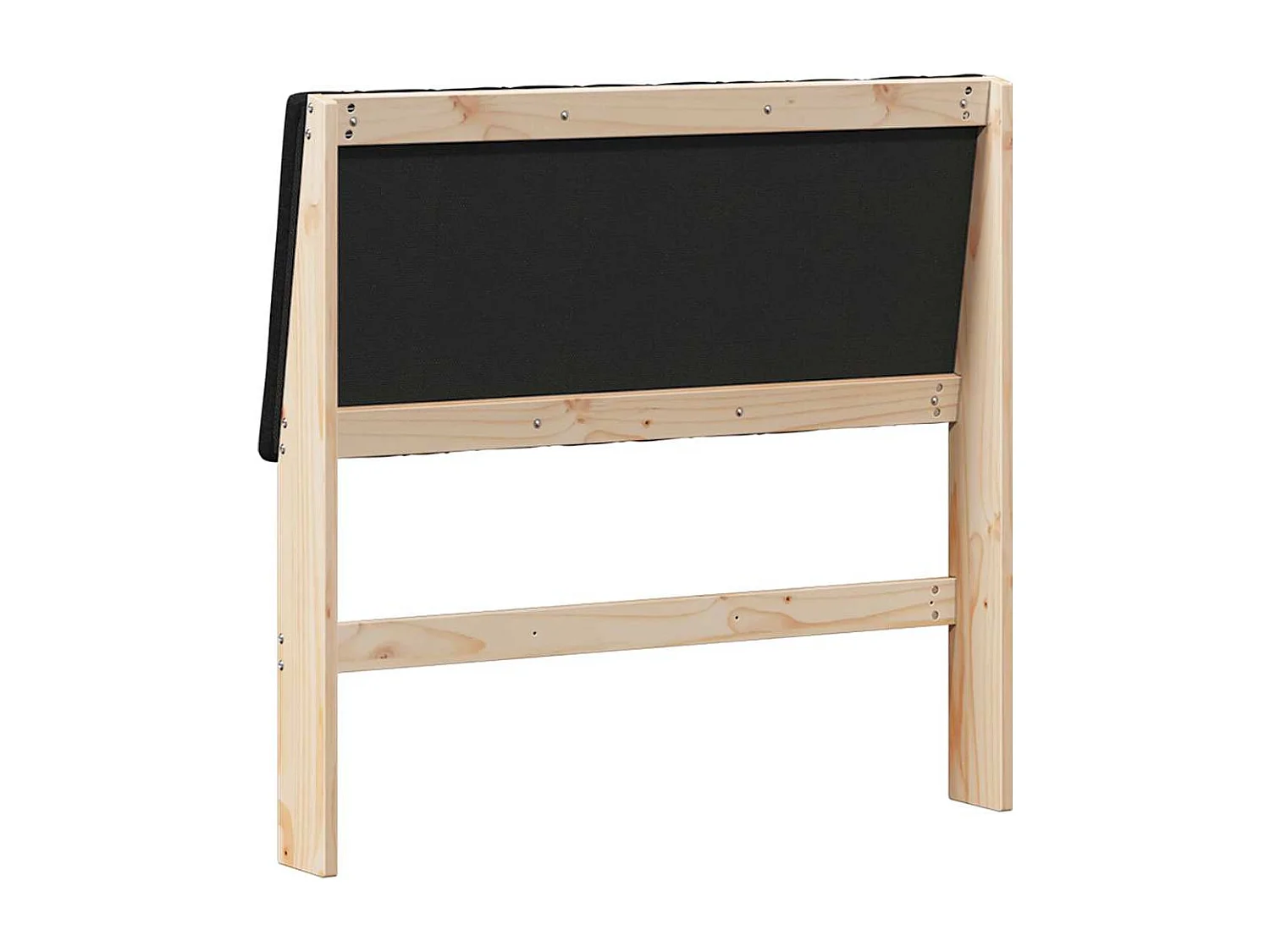 Cabeceira estofada Preto 100 cm Madeira de Pinheiro Sólida