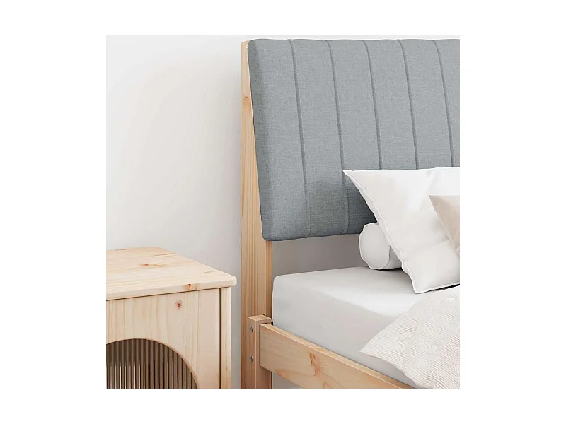 Tête de lit capitonnée Gris clair 100 cm Pin massif
