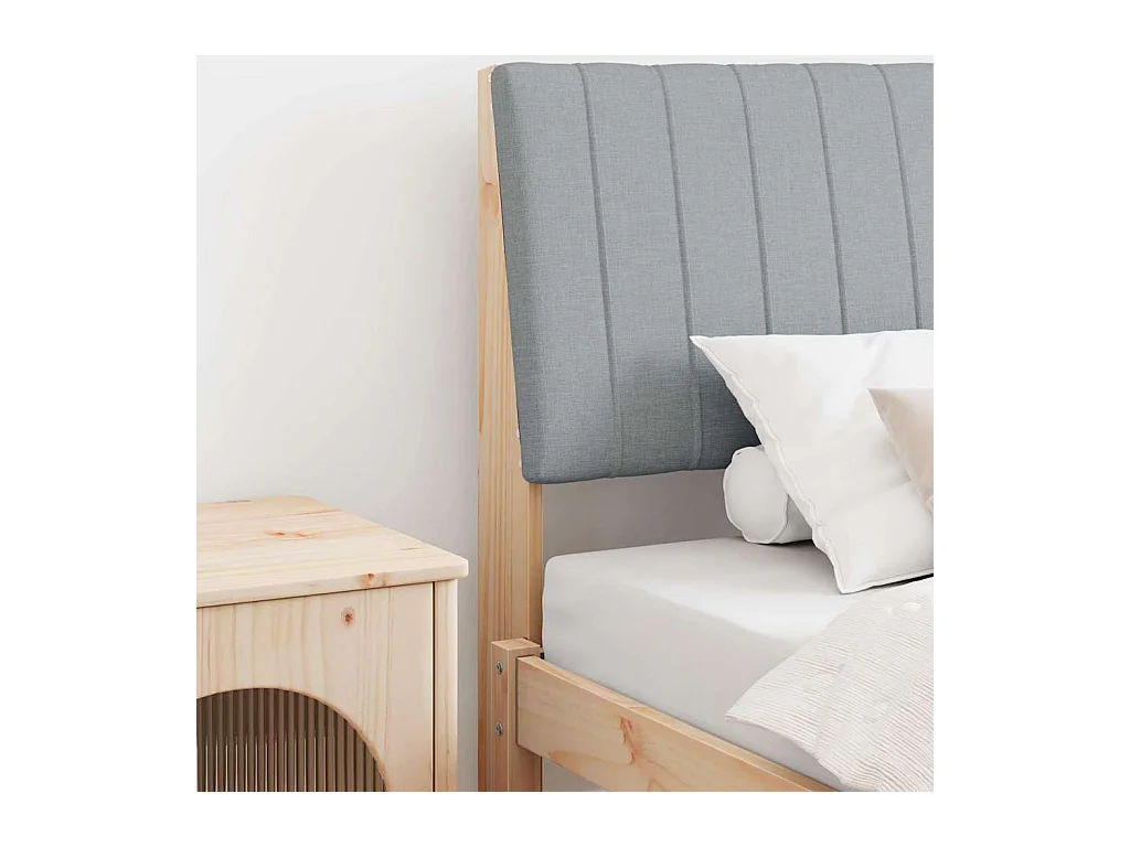 Tête de lit capitonnée Gris clair 100 cm Pin massif
