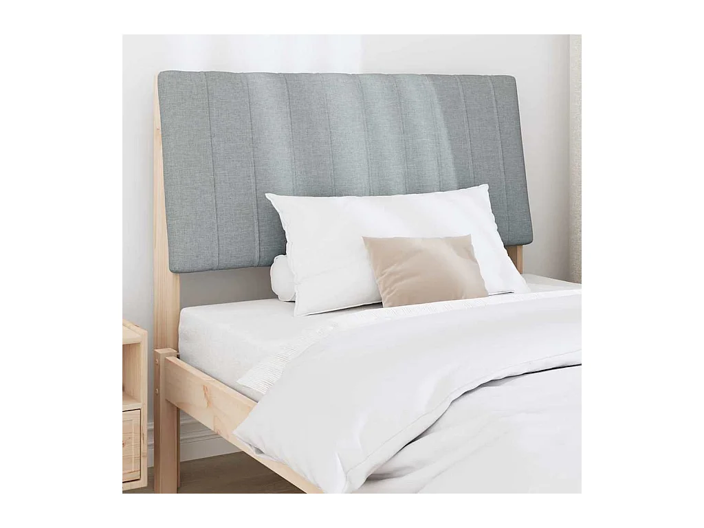 Tête de lit capitonnée Gris clair 100 cm Pin massif