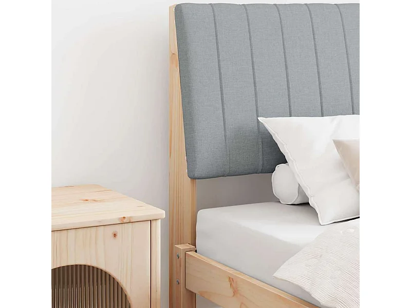 Tête de lit capitonnée Gris clair 100 cm Pin massif
