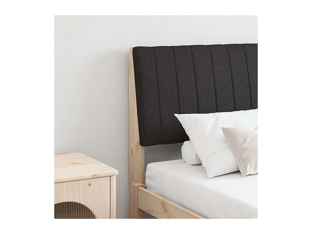 Tête de lit capitonnée Noir 160 cm Pin massif