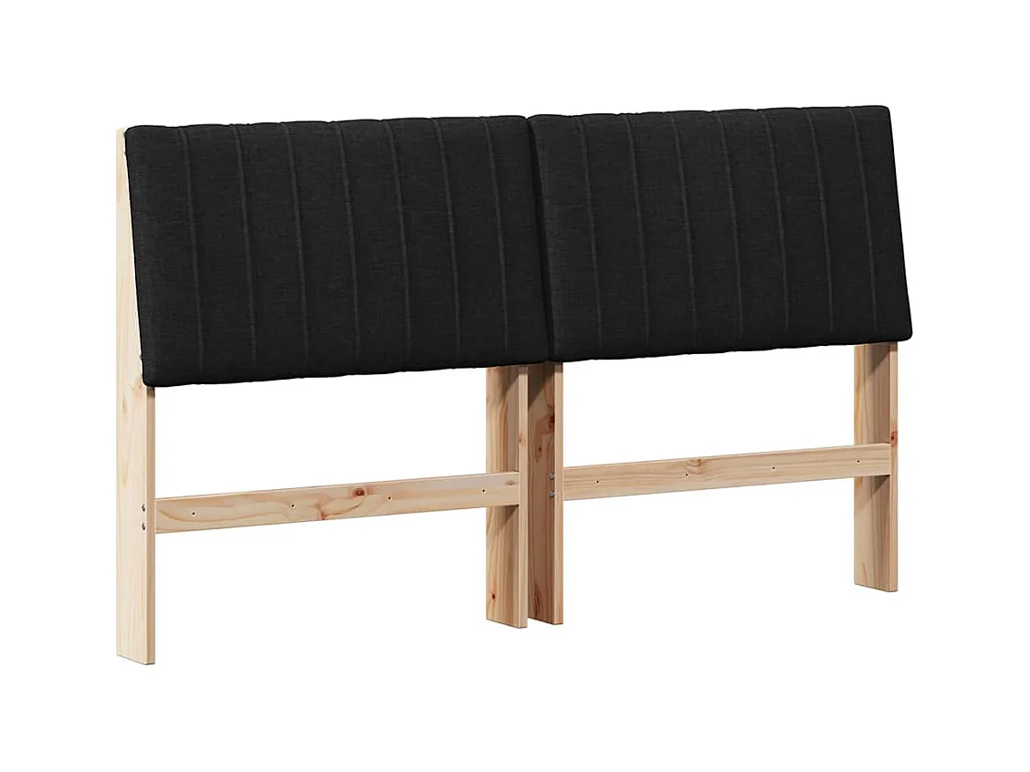Tête de lit capitonnée Noir 160 cm Pin massif