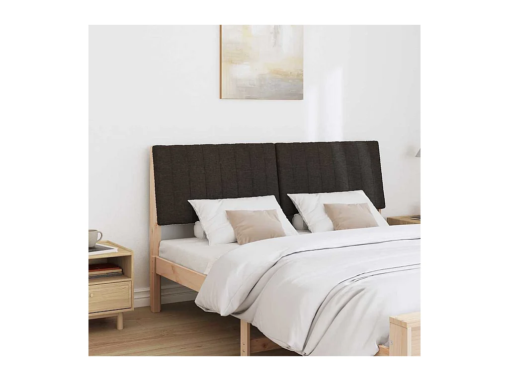 Tête de lit capitonnée Noir 160 cm Pin massif