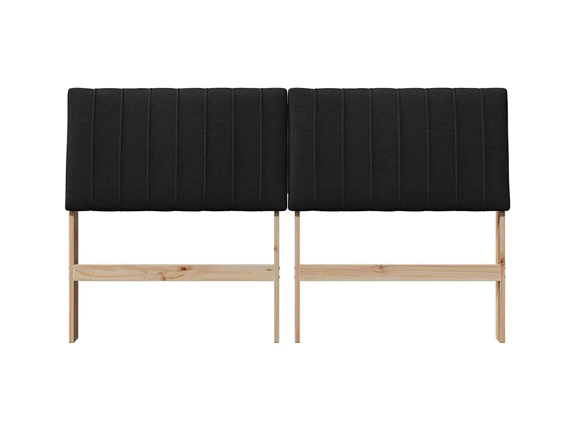 Tête de lit capitonnée Noir 160 cm Pin massif