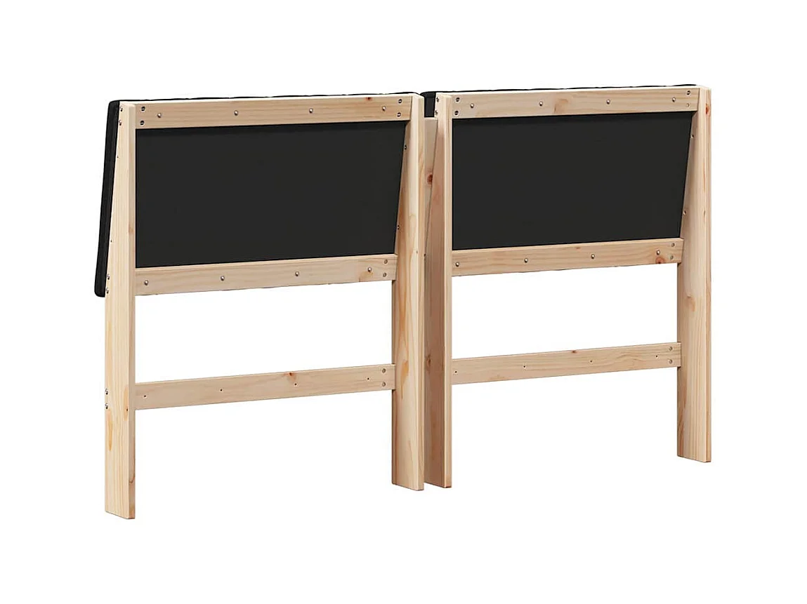 Tête de lit capitonnée Noir 160 cm Pin massif