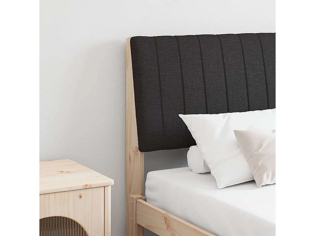 Tête de lit capitonnée Noir 160 cm Pin massif