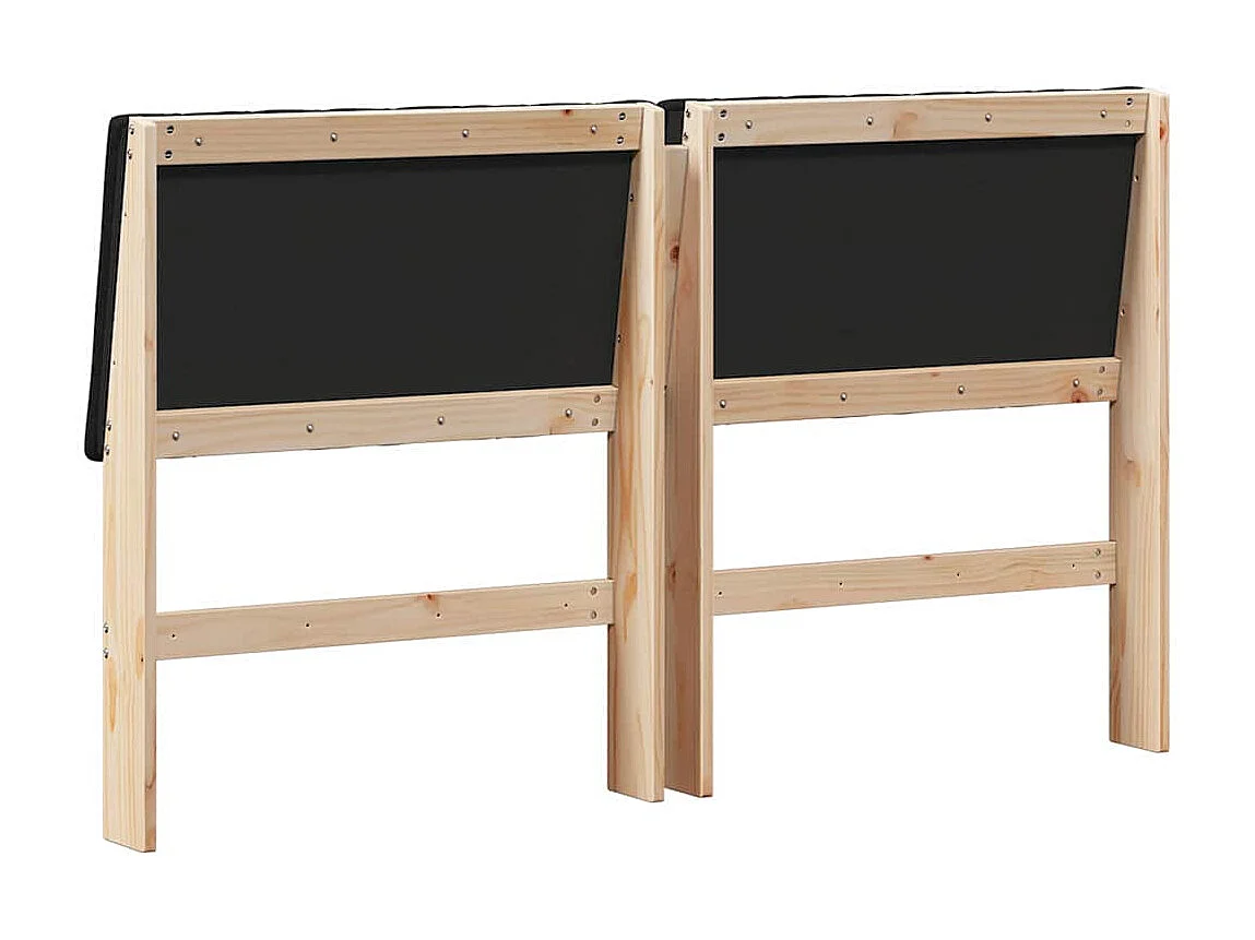 Tête de lit capitonnée Noir 160 cm Pin massif