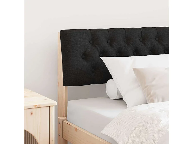 Cabecero tapizado Negro 100 cm Madera de pino macizo