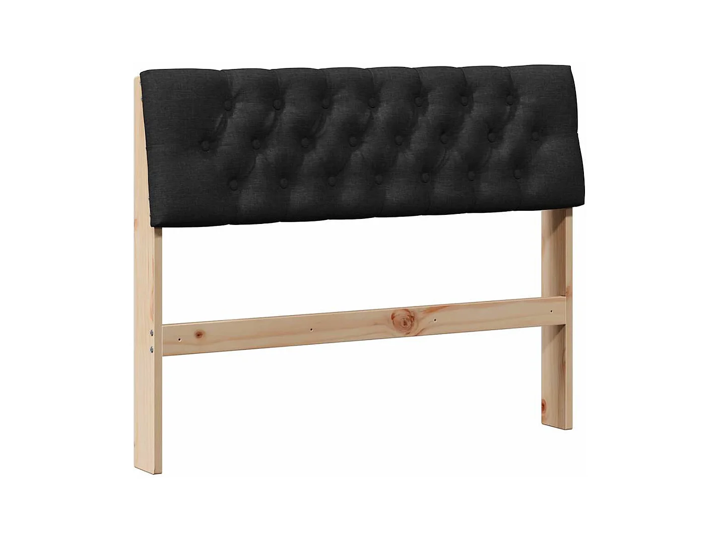 Cabecero tapizado Negro 100 cm Madera de pino macizo