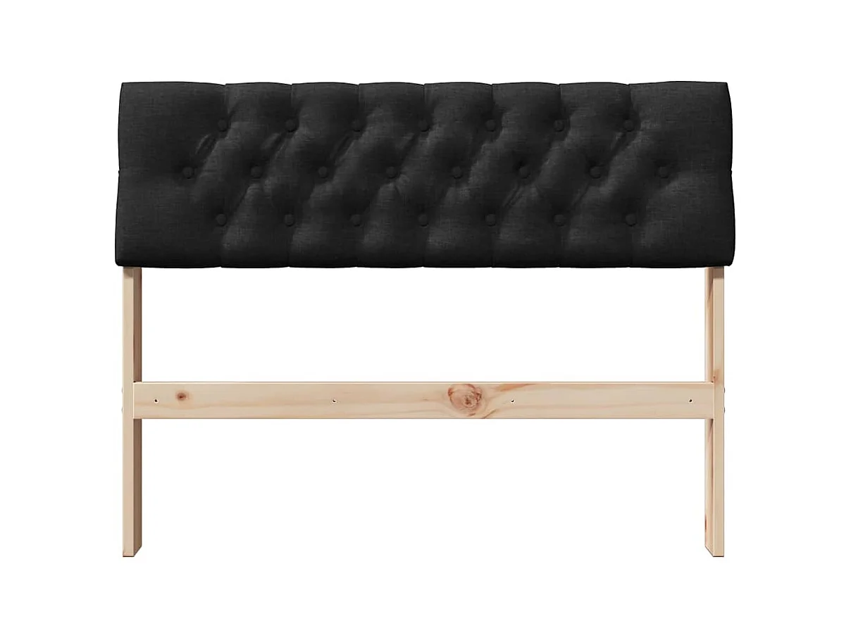 Cabecero tapizado Negro 100 cm Madera de pino macizo