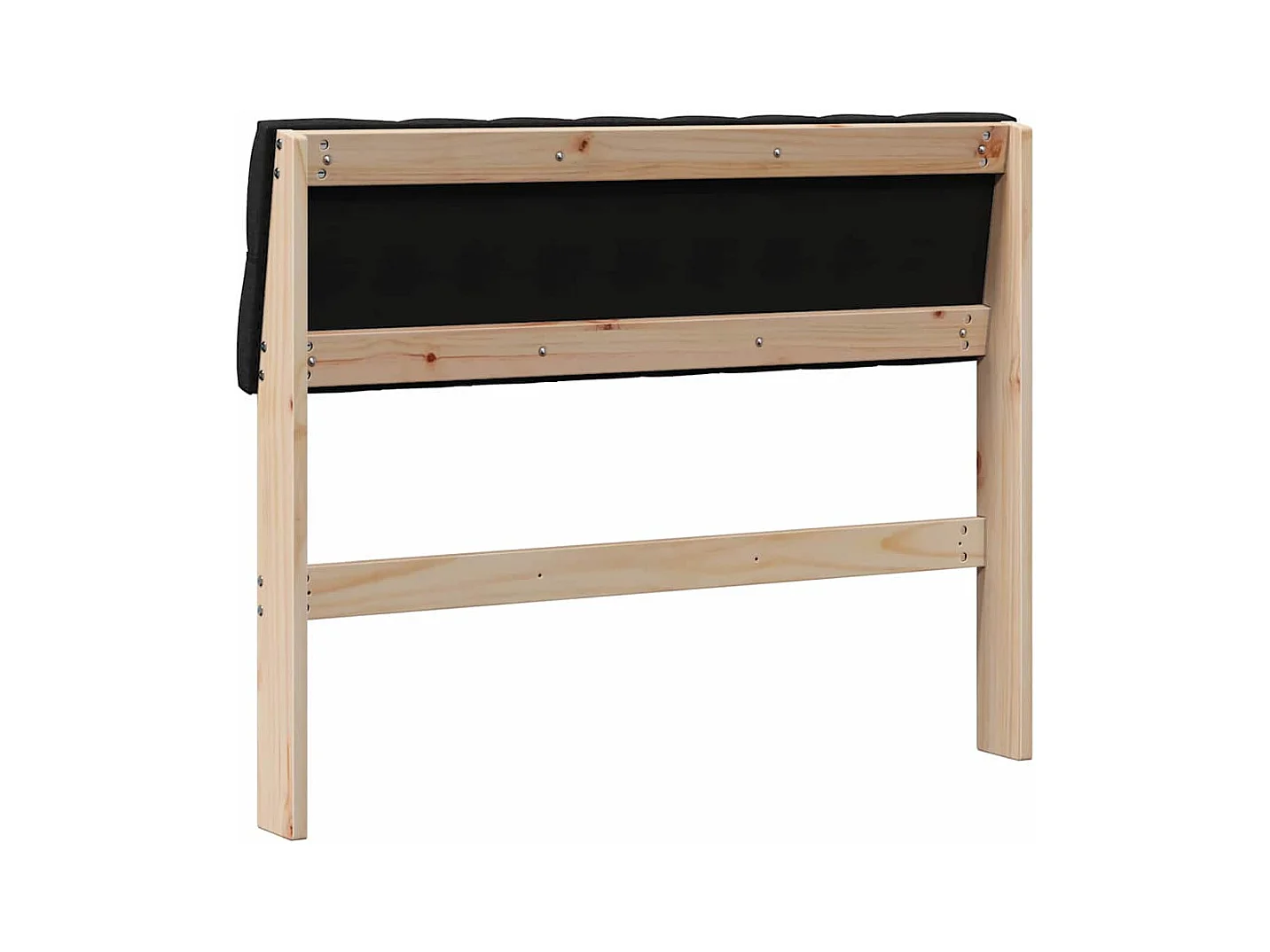 Cabecero tapizado Negro 100 cm Madera de pino macizo