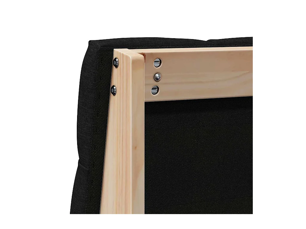 Cabecero tapizado Negro 100 cm Madera de pino macizo