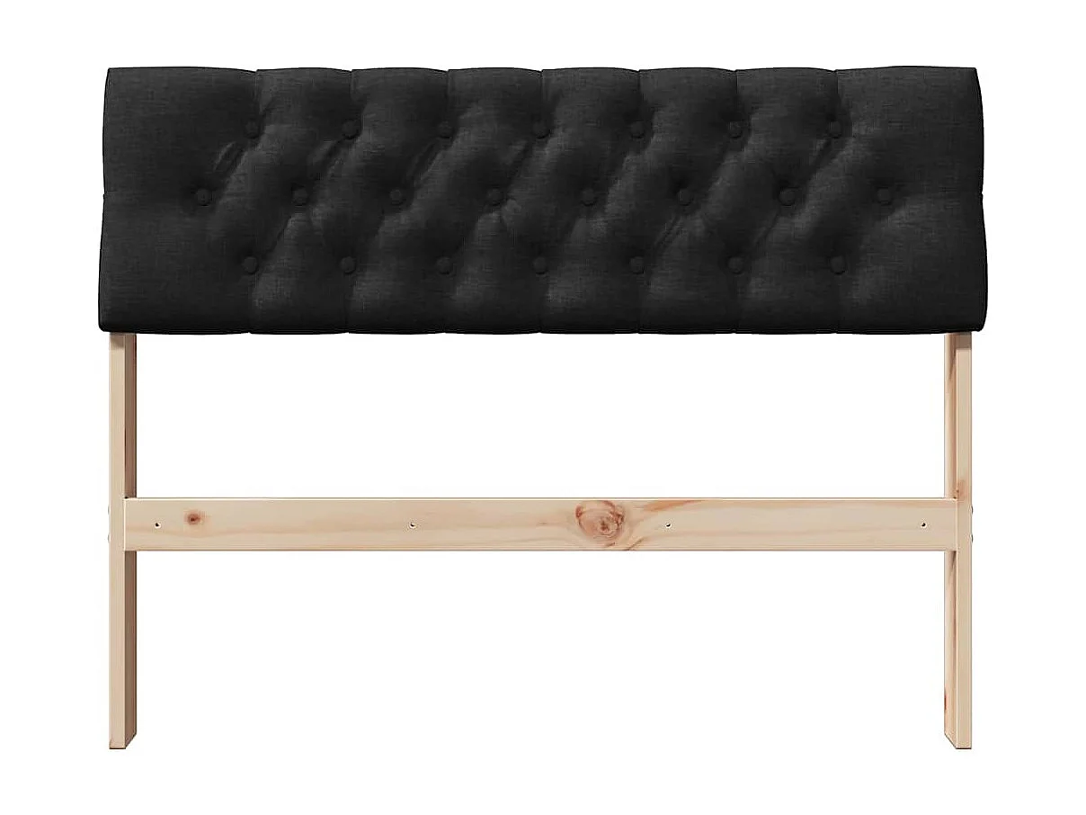 Cabeceira estofada Preto 100 cm Madeira de Pinheiro Sólida