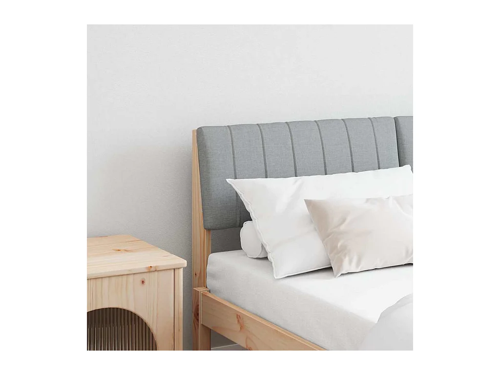 Cabecero tapizado Gris Claro 135 cm Madera de pino macizo