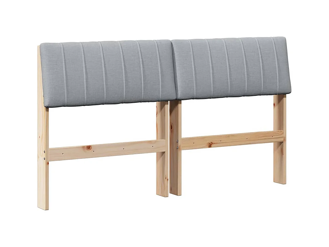 Cabecero tapizado Gris Claro 135 cm Madera de pino macizo