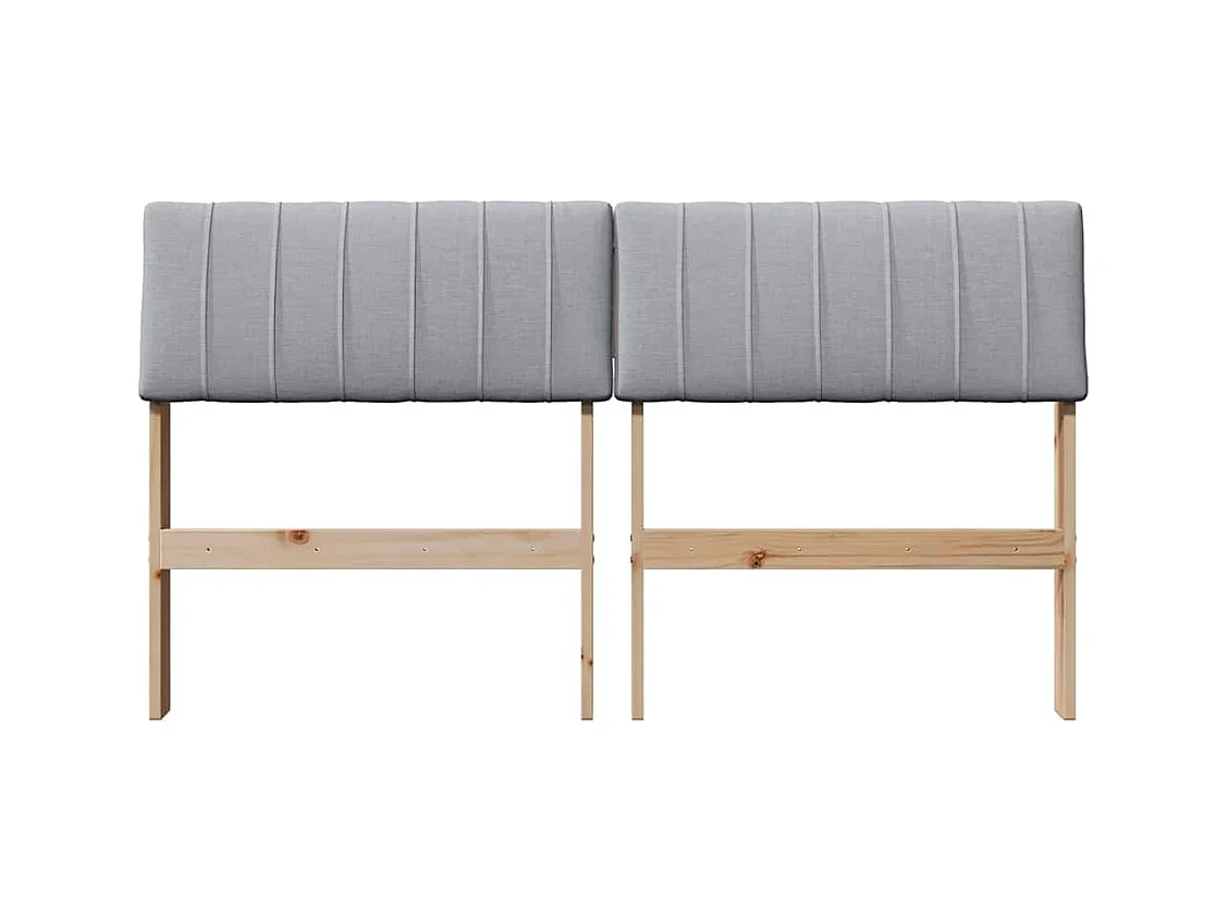 Cabecero tapizado Gris Claro 135 cm Madera de pino macizo