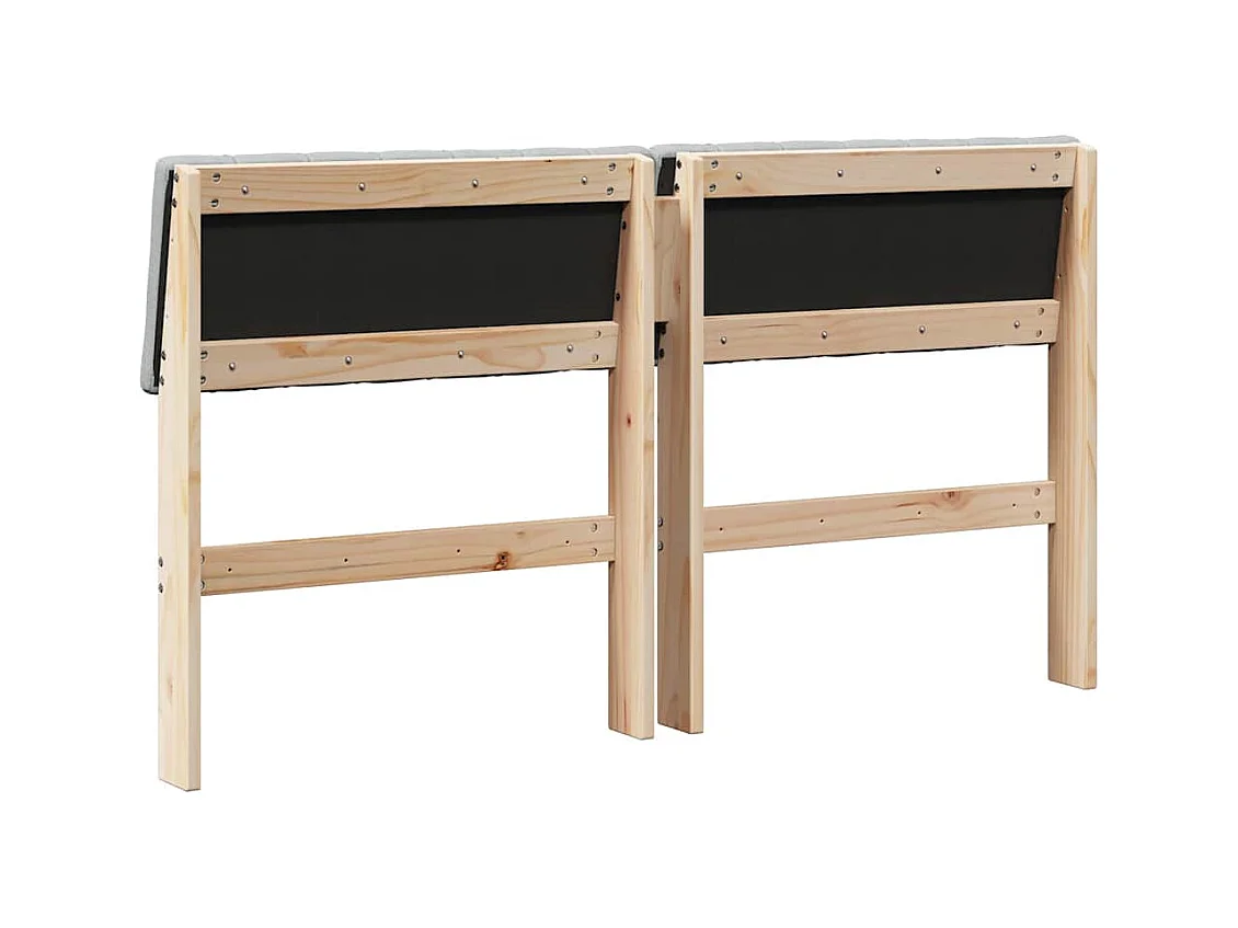 Cabecero tapizado Gris Claro 135 cm Madera de pino macizo