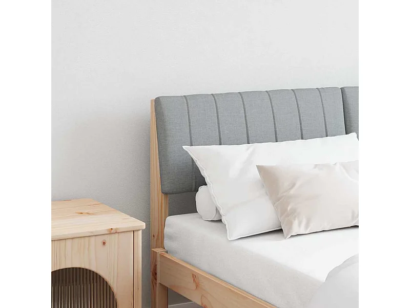 Cabecero tapizado Gris Claro 135 cm Madera de pino macizo
