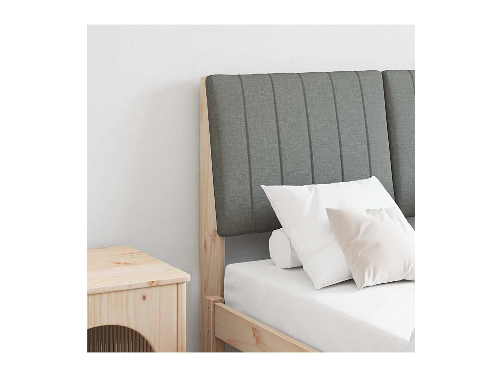 Tête de lit capitonnée Gris foncé 120 cm Pin massif