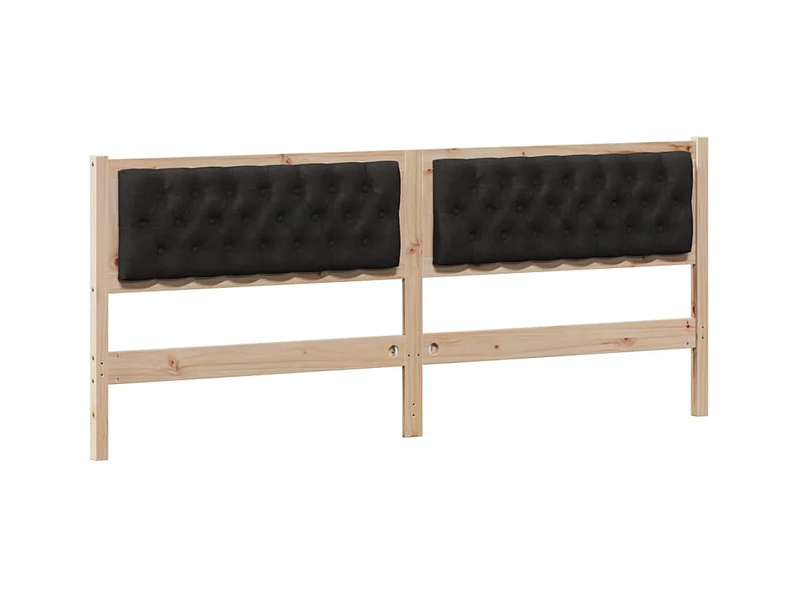 Cabeceira Castanho e preto 200 cm Madeira de pinho maciça