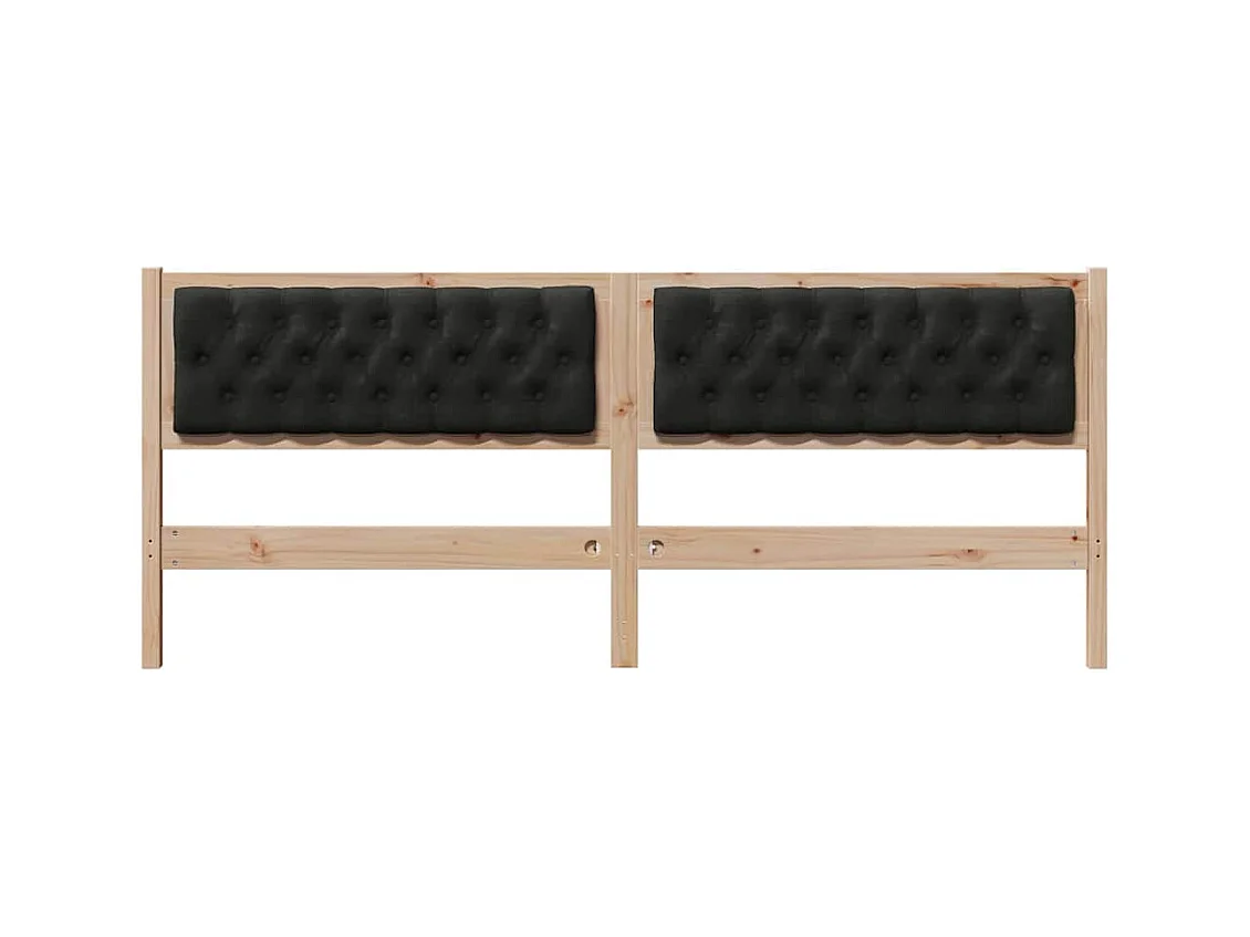 Cabeceira Castanho e preto 200 cm Madeira de pinho maciça