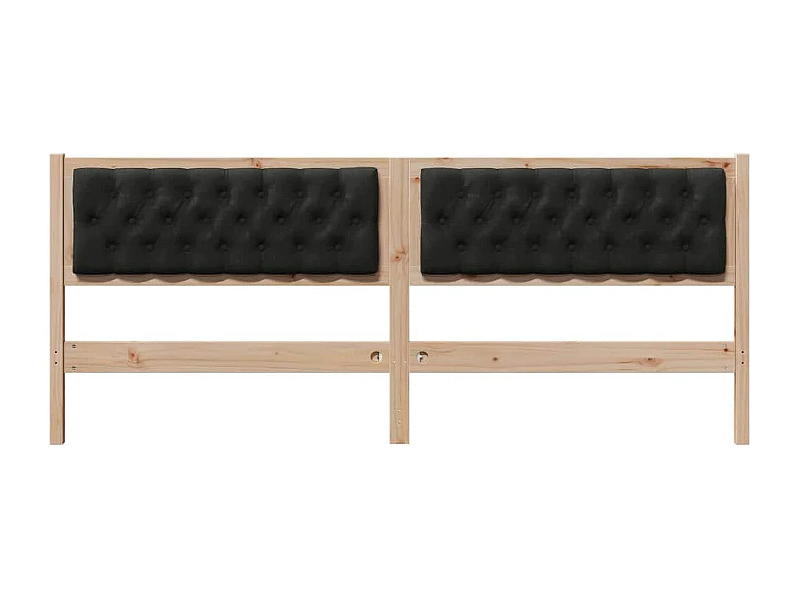 Cabeceira Castanho e preto 200 cm Madeira de pinho maciça