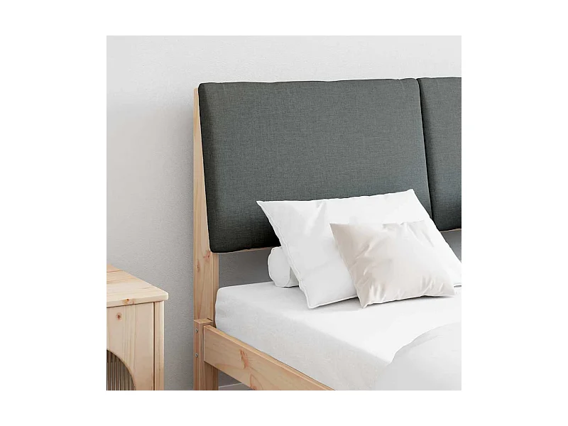 Cabecero tapizado Gris oscuro 150 cm Madera de pino macizo