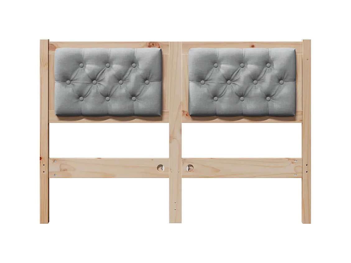 Cabecero Otro Marrón y gris claro 120 cm Madera maciza de pino