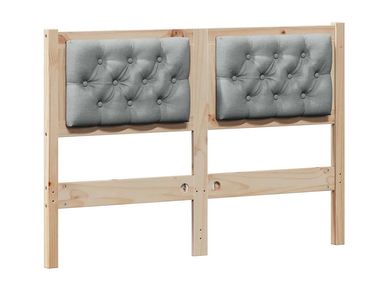 Cabecero Otro Marrón y gris claro 120 cm Madera maciza de pino