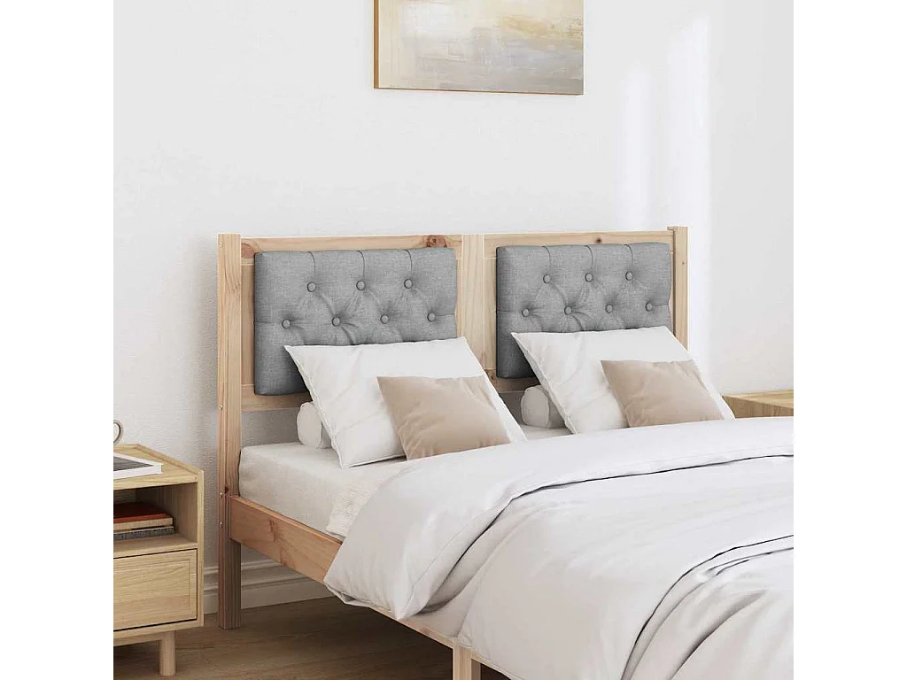 Cabecero Otro Marrón y gris claro 120 cm Madera maciza de pino