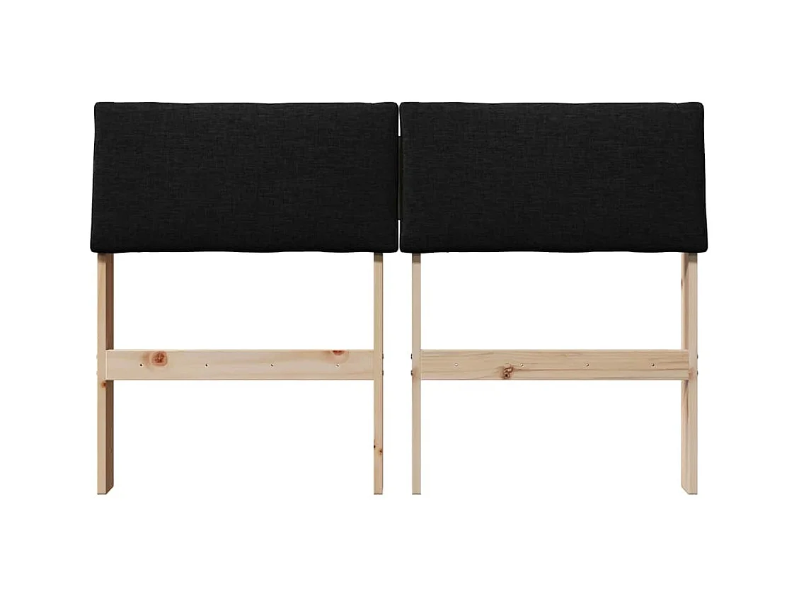 Tête de lit capitonnée Noir 120 cm Pin massif