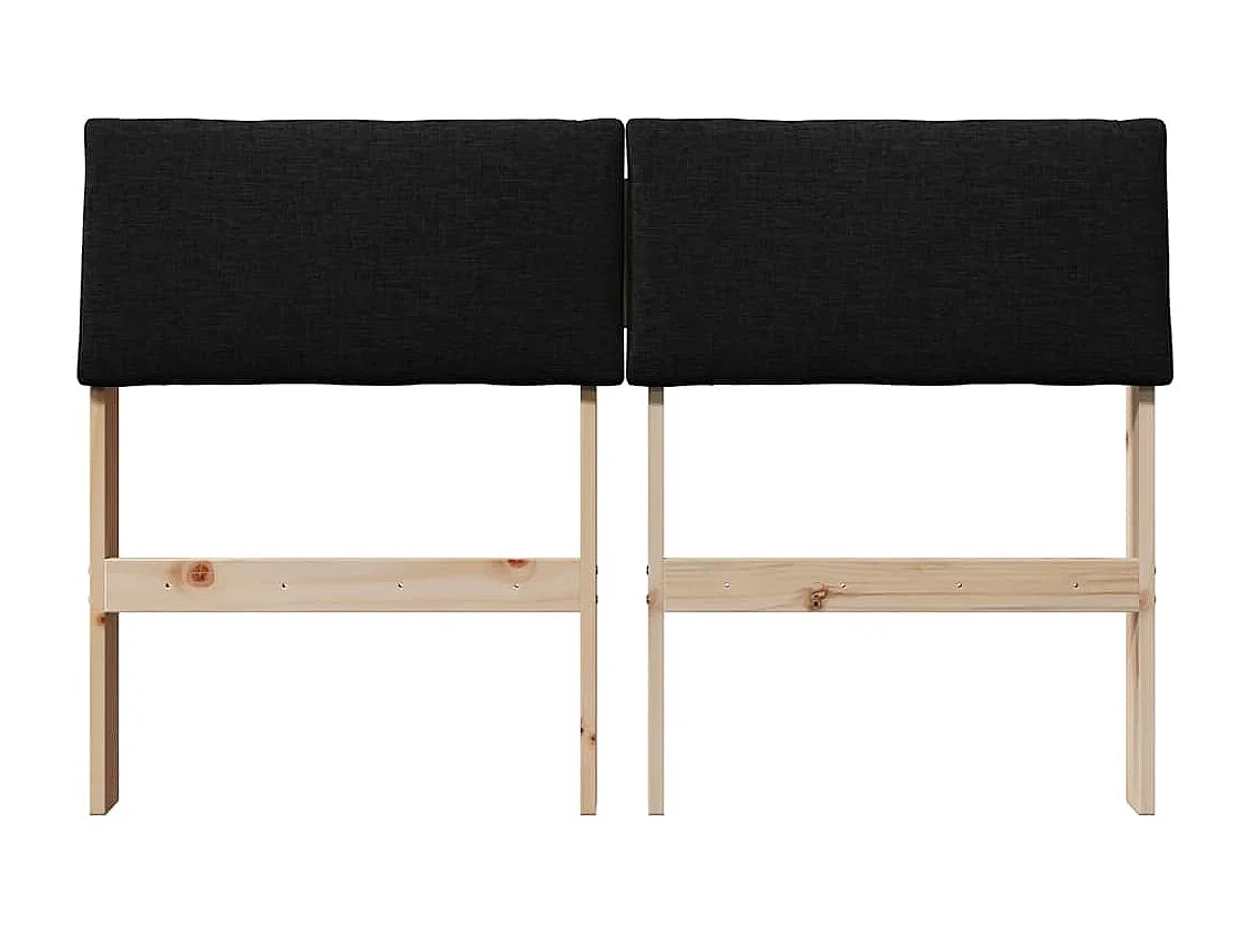 Tête de lit capitonnée Noir 120 cm Pin massif