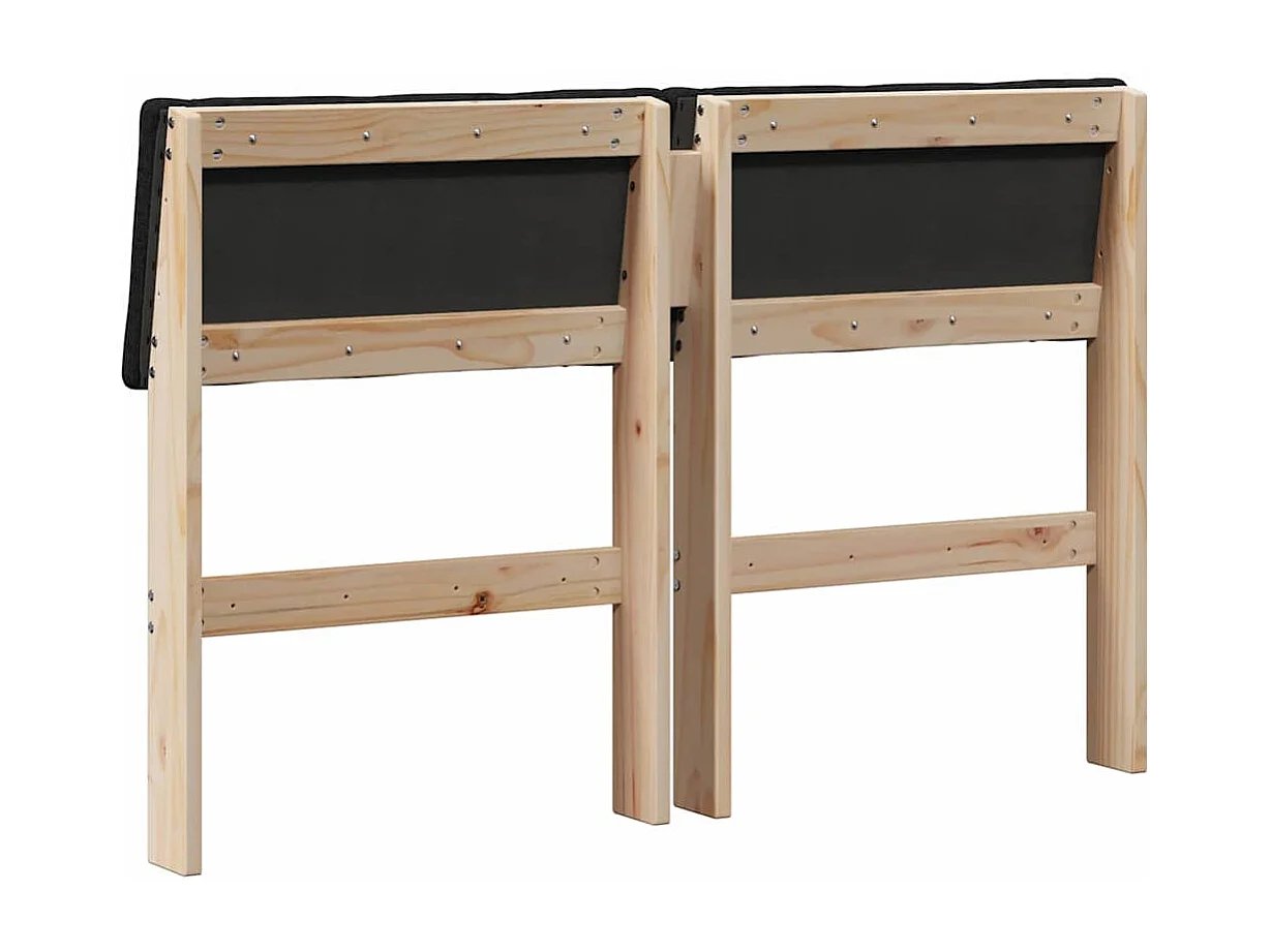 Tête de lit capitonnée Noir 120 cm Pin massif