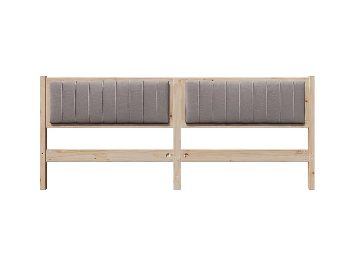 Cabecero tapizado Marrón 200 cm Madera de Pino Sólido y Tela