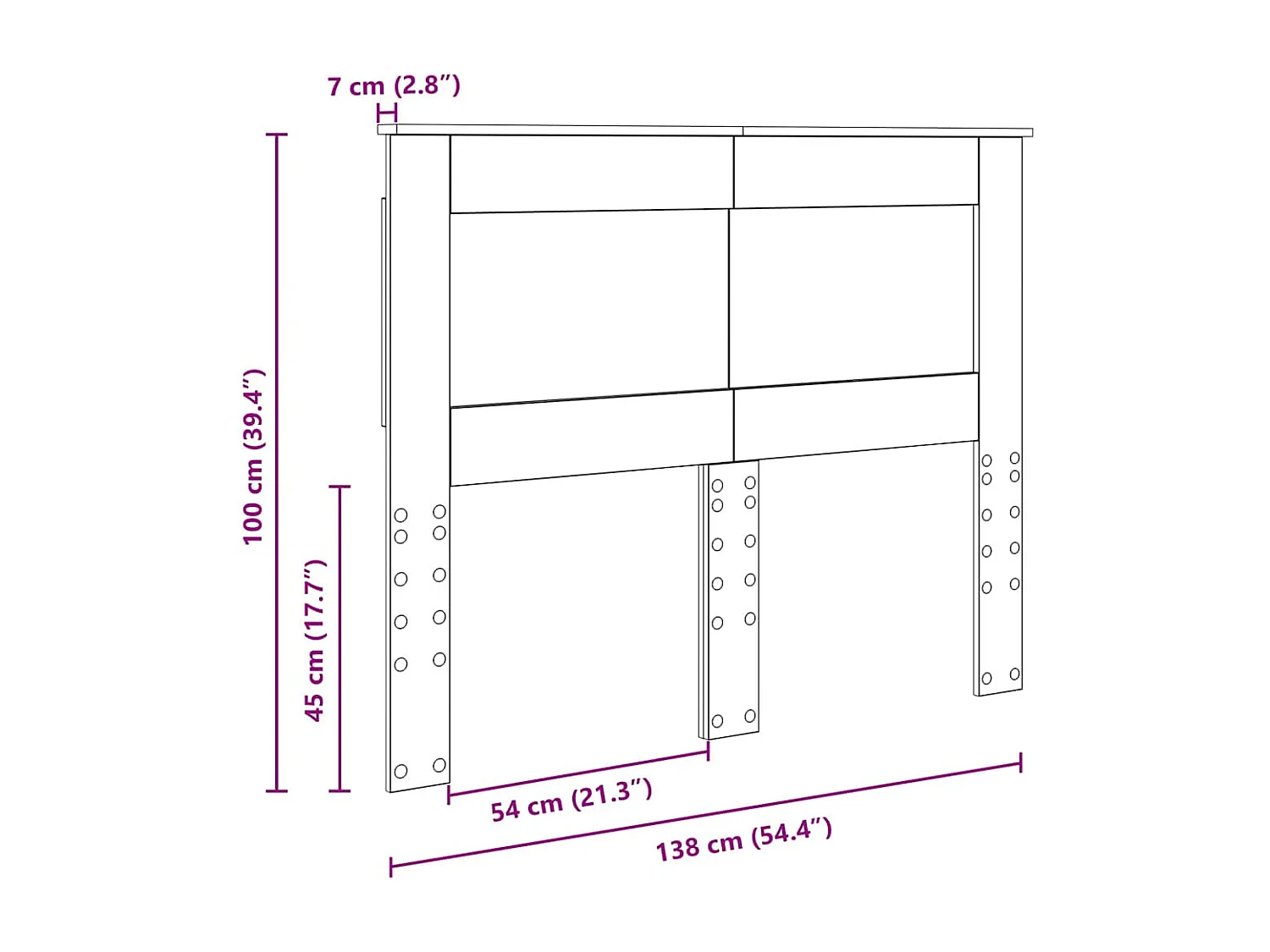 Tête de lit Gris Sonoma 135 cm Bois d'ingénierie