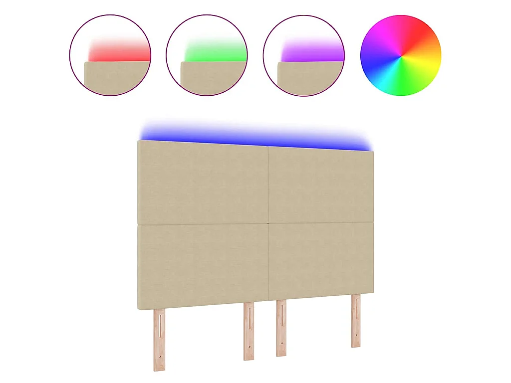 Tête de lit LED avec des lumières à LED Vert gris 160 cm tissu