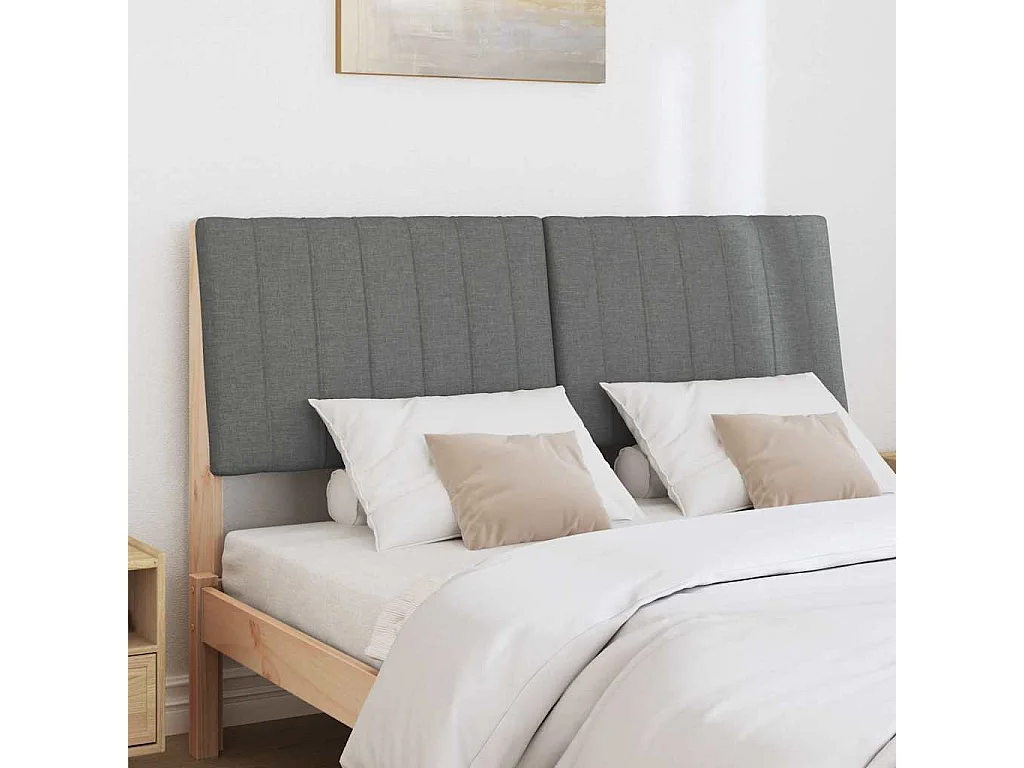 Cabeceira estofada Cinza Escuro 140 cm