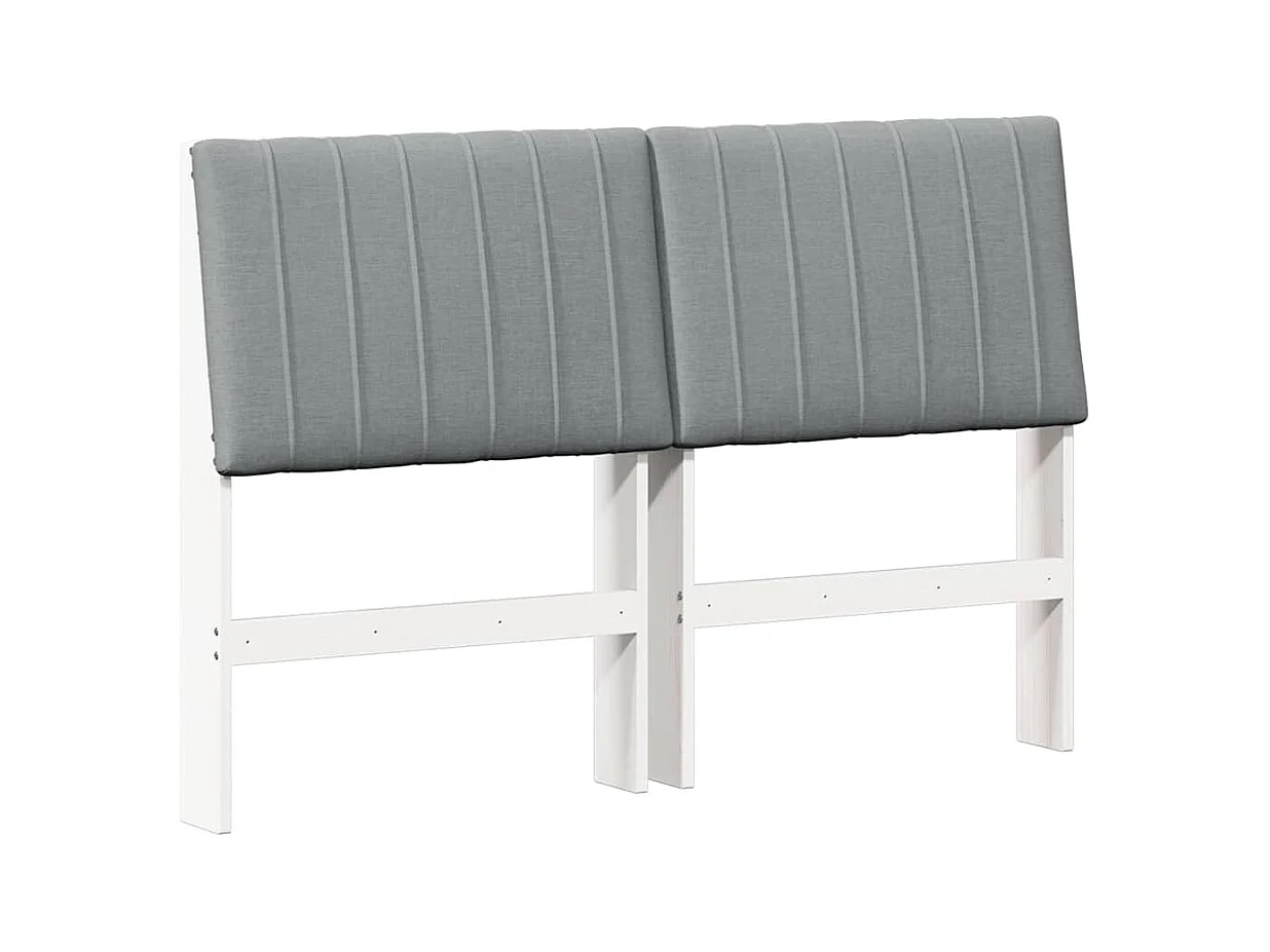Cabecero tapizado Gris Claro 135 cm Madera de pino macizo